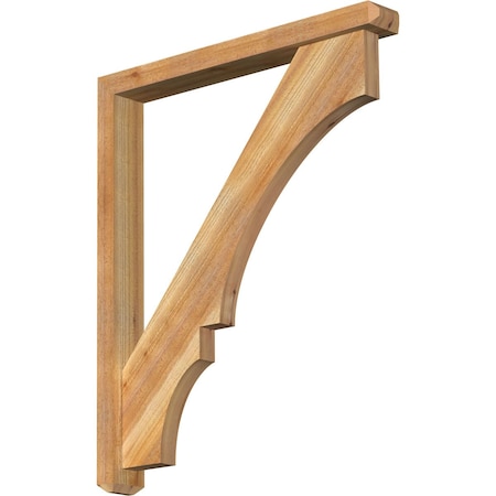Ekena Millwork Balboa Craftsman Rough Sawn Bracket w/ Offset Brace, Western Red Cedar, 4"W x 32"D x 38"H BKT0402X32X38BOA04RWR